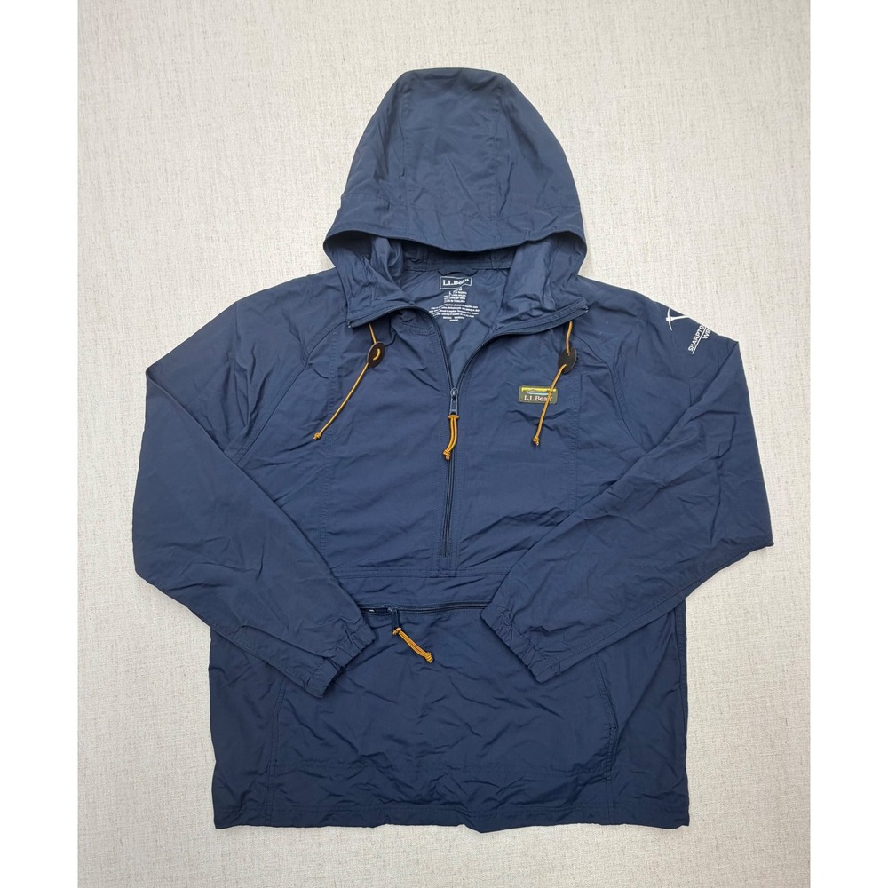 LL Bean Mens Anorak Jacket Navy Blue Large Sharptop Cove Staff Wrangler 512905